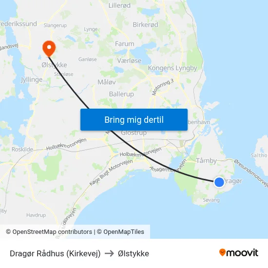 Dragør Rådhus (Kirkevej) to Ølstykke map