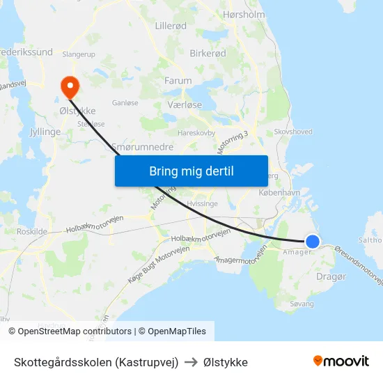 Skottegårdsskolen (Kastrupvej) to Ølstykke map