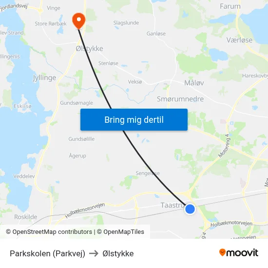 Parkskolen (Parkvej) to Ølstykke map