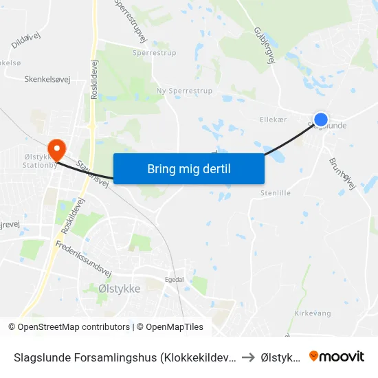 Slagslunde Forsamlingshus (Klokkekildevej) to Ølstykke map