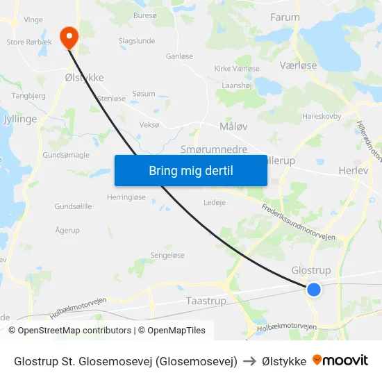 Glostrup St. Glosemosevej (Glosemosevej) to Ølstykke map