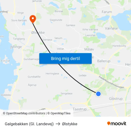 Galgebakken (Gl. Landevej) to Ølstykke map