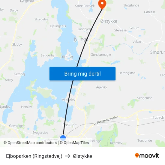 Ejboparken (Ringstedvej) to Ølstykke map