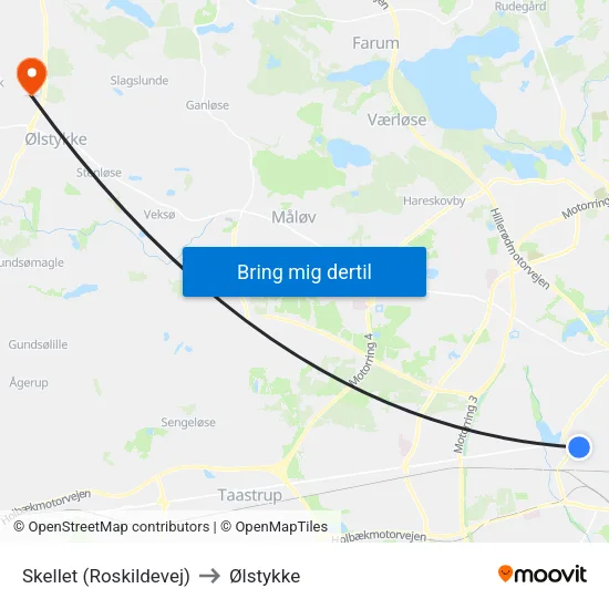 Skellet (Roskildevej) to Ølstykke map