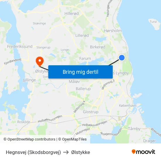 Hegnsvej (Skodsborgvej) to Ølstykke map