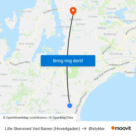 Lille Skensved Ved Banen (Hovedgaden) to Ølstykke map