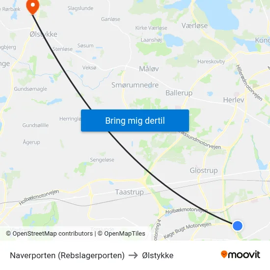 Naverporten (Rebslagerporten) to Ølstykke map