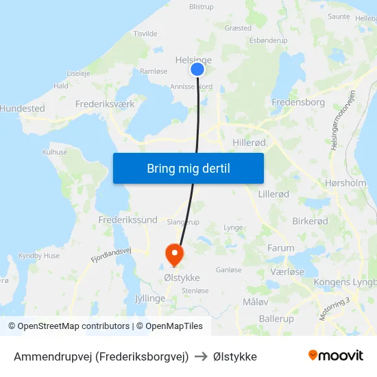 Ammendrupvej (Frederiksborgvej) to Ølstykke map
