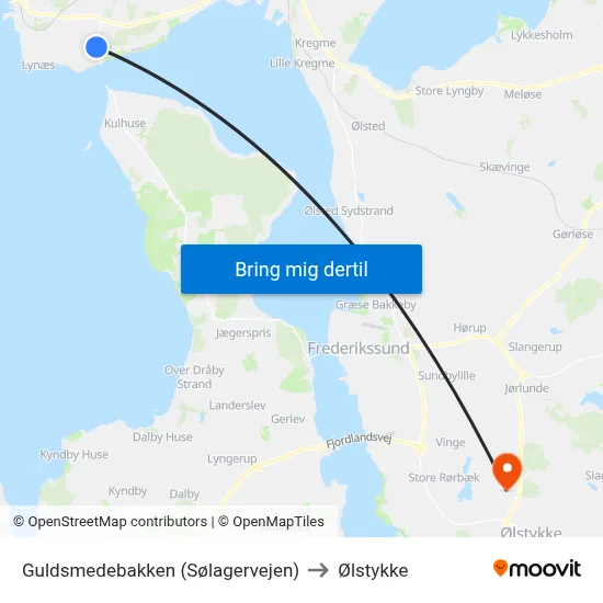 Guldsmedebakken (Sølagervejen) to Ølstykke map