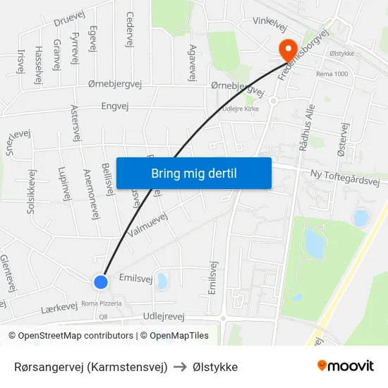 Rørsangervej (Karmstensvej) to Ølstykke map