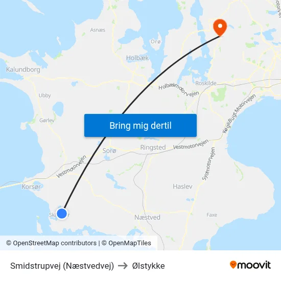 Smidstrupvej (Næstvedvej) to Ølstykke map