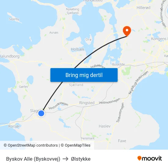 Byskov Alle (Byskovvej) to Ølstykke map