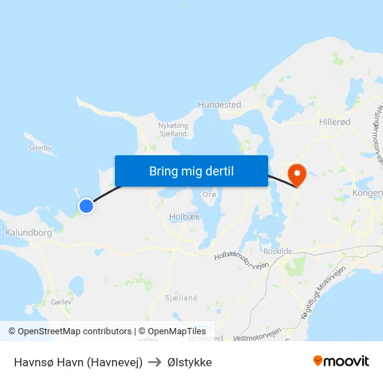 Havnsø Havn (Havnevej) to Ølstykke map