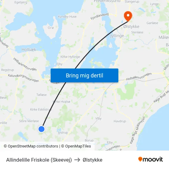 Allindelille Friskole (Skeevej) to Ølstykke map