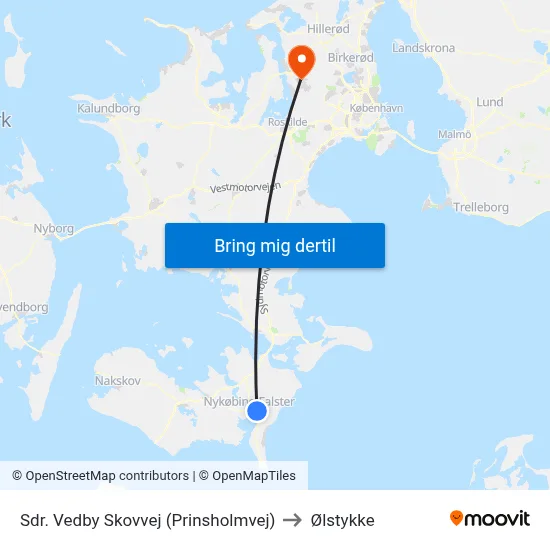 Sdr. Vedby Skovvej (Prinsholmvej) to Ølstykke map