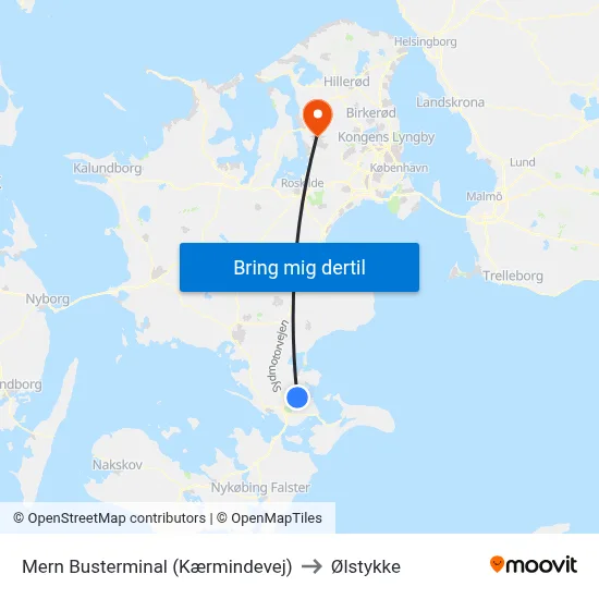 Mern Busterminal (Kærmindevej) to Ølstykke map