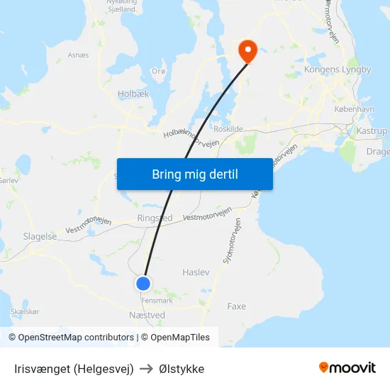 Irisvænget (Helgesvej) to Ølstykke map