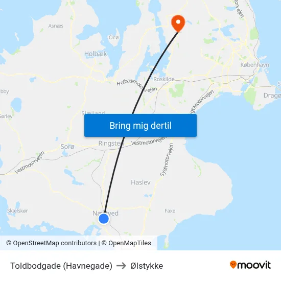 Toldbodgade (Havnegade) to Ølstykke map