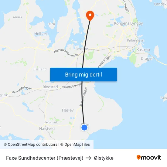 Faxe Sundhedscenter (Præstøvej) to Ølstykke map