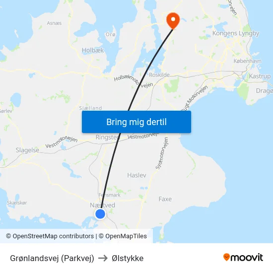 Grønlandsvej (Parkvej) to Ølstykke map