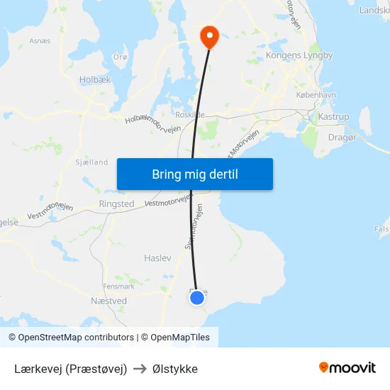 Lærkevej (Præstøvej) to Ølstykke map