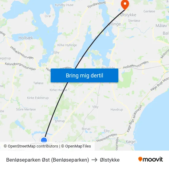 Benløseparken Øst (Benløseparken) to Ølstykke map