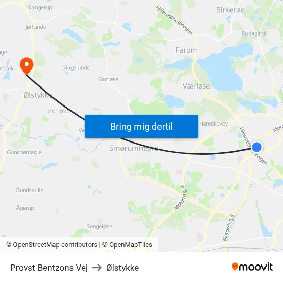 Provst Bentzons Vej to Ølstykke map