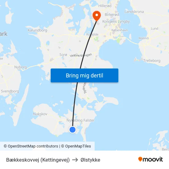 Bækkeskovvej (Kettingevej) to Ølstykke map