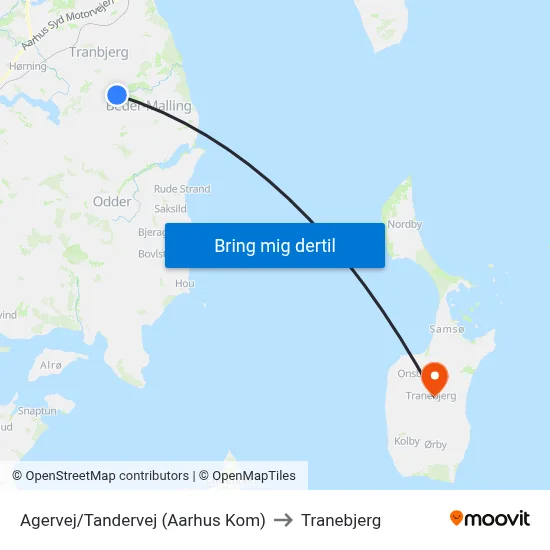 Agervej/Tandervej (Aarhus Kom) to Tranebjerg map