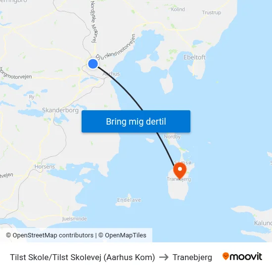 Tilst Skole/Tilst Skolevej (Aarhus Kom) to Tranebjerg map