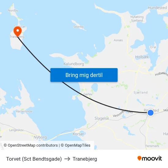 Torvet (Sct Bendtsgade) to Tranebjerg map