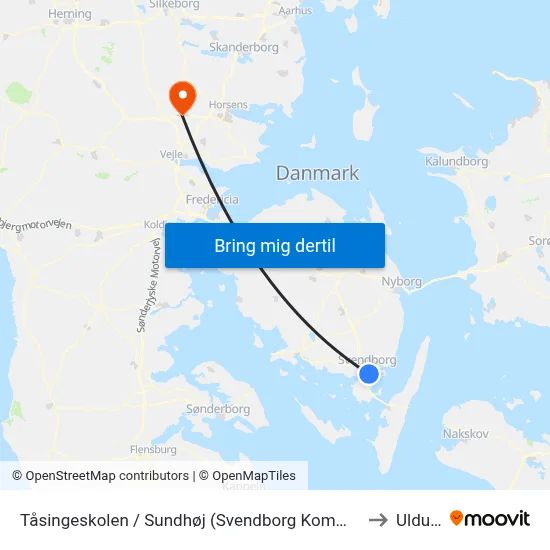 Tåsingeskolen / Sundhøj (Svendborg Kommune) to Uldum map