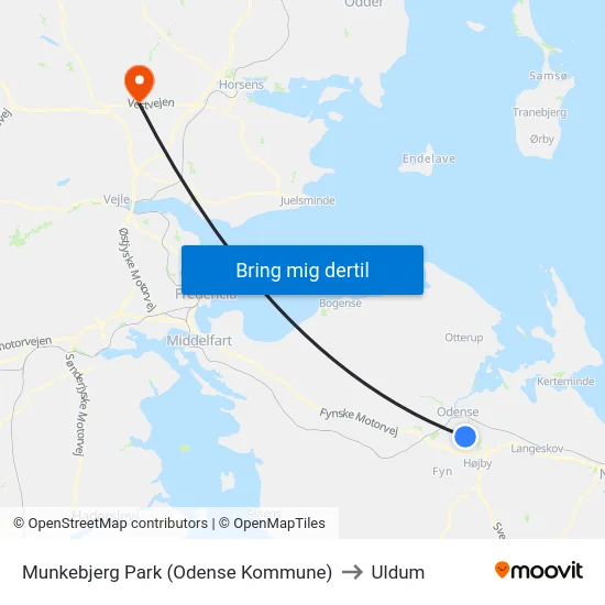 Munkebjerg Park (Odense Kommune) to Uldum map
