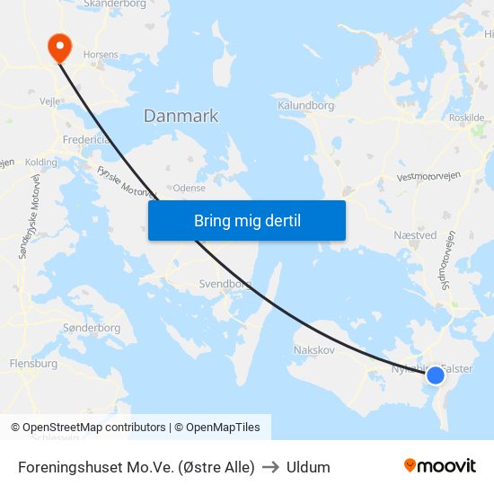 Foreningshuset Mo.Ve. (Østre Alle) to Uldum map