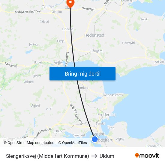 Slengeriksvej (Middelfart Kommune) to Uldum map