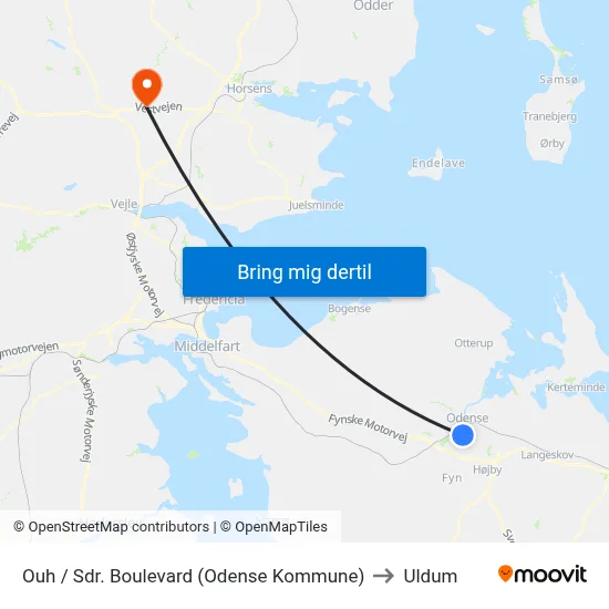 Ouh / Sdr. Boulevard (Odense Kommune) to Uldum map