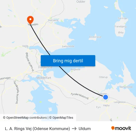 L. A. Rings Vej (Odense Kommune) to Uldum map