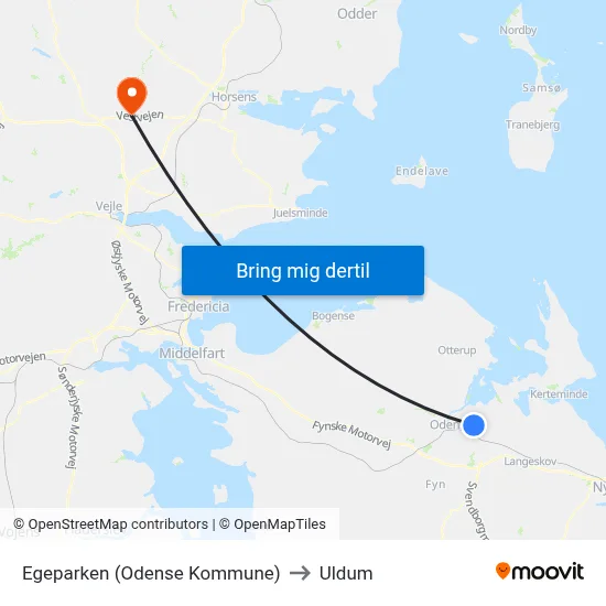 Egeparken (Odense Kommune) to Uldum map