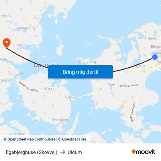 Egebjerghuse (Skovvej) to Uldum map
