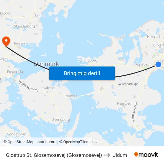 Glostrup St. Glosemosevej (Glosemosevej) to Uldum map