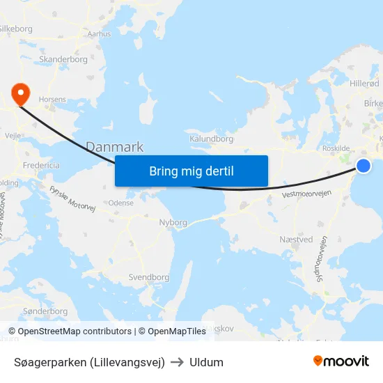 Søagerparken (Lillevangsvej) to Uldum map