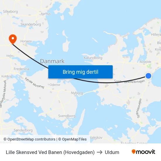 Lille Skensved Ved Banen (Hovedgaden) to Uldum map
