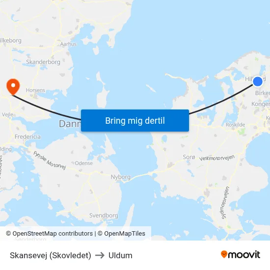 Skansevej (Skovledet) to Uldum map