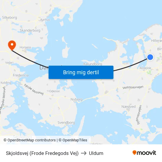 Skjoldsvej (Frode Fredegods Vej) to Uldum map