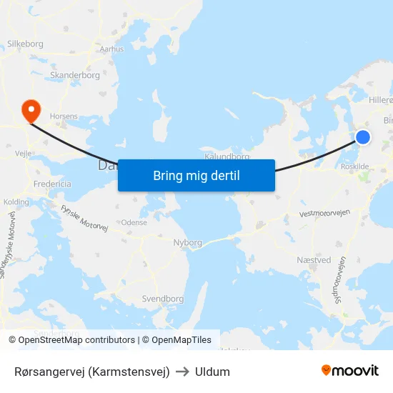 Rørsangervej (Karmstensvej) to Uldum map
