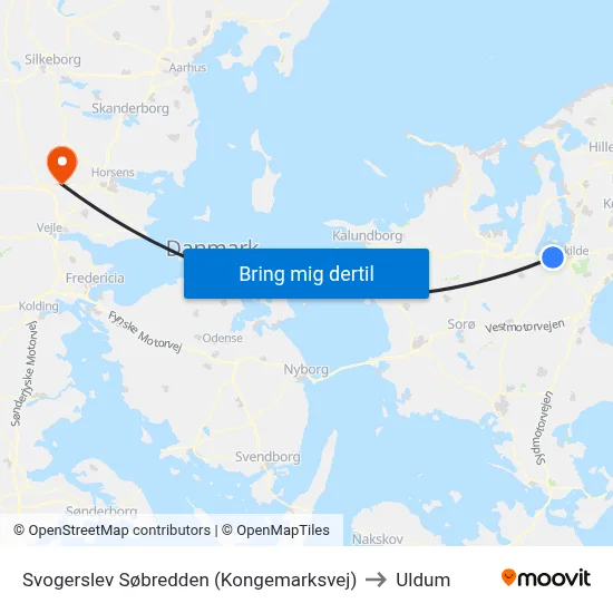 Svogerslev Søbredden (Kongemarksvej) to Uldum map