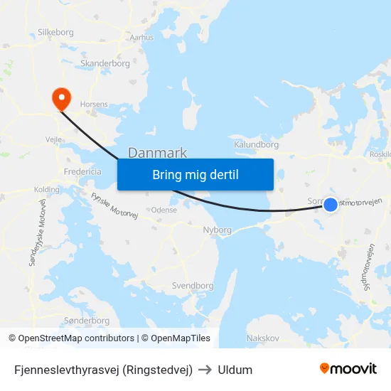 Fjenneslevthyrasvej (Ringstedvej) to Uldum map