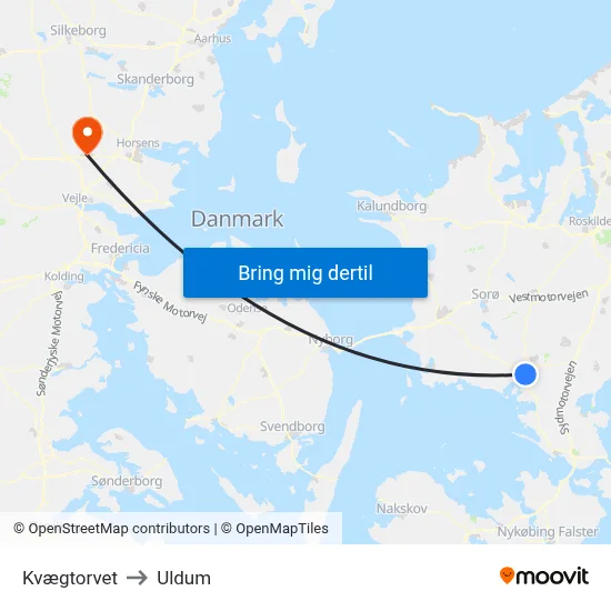 Kvægtorvet to Uldum map