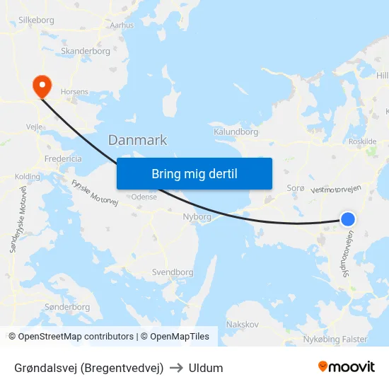 Grøndalsvej (Bregentvedvej) to Uldum map