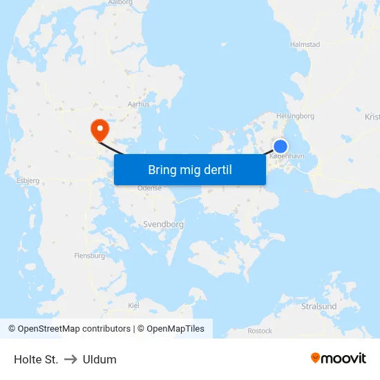 Holte St. to Uldum map